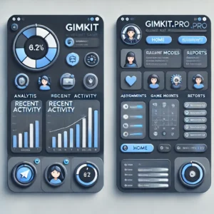 DALL·E 2024-11-04 10.37.46 - Create a sleek, modern dashboard interface for an educational game platform inspired by Gimkit, branded as 'gimkit.pro.' The dashboard should have a u